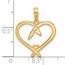 14K Yellow Gold Fancy Heart Charm - 22 mm