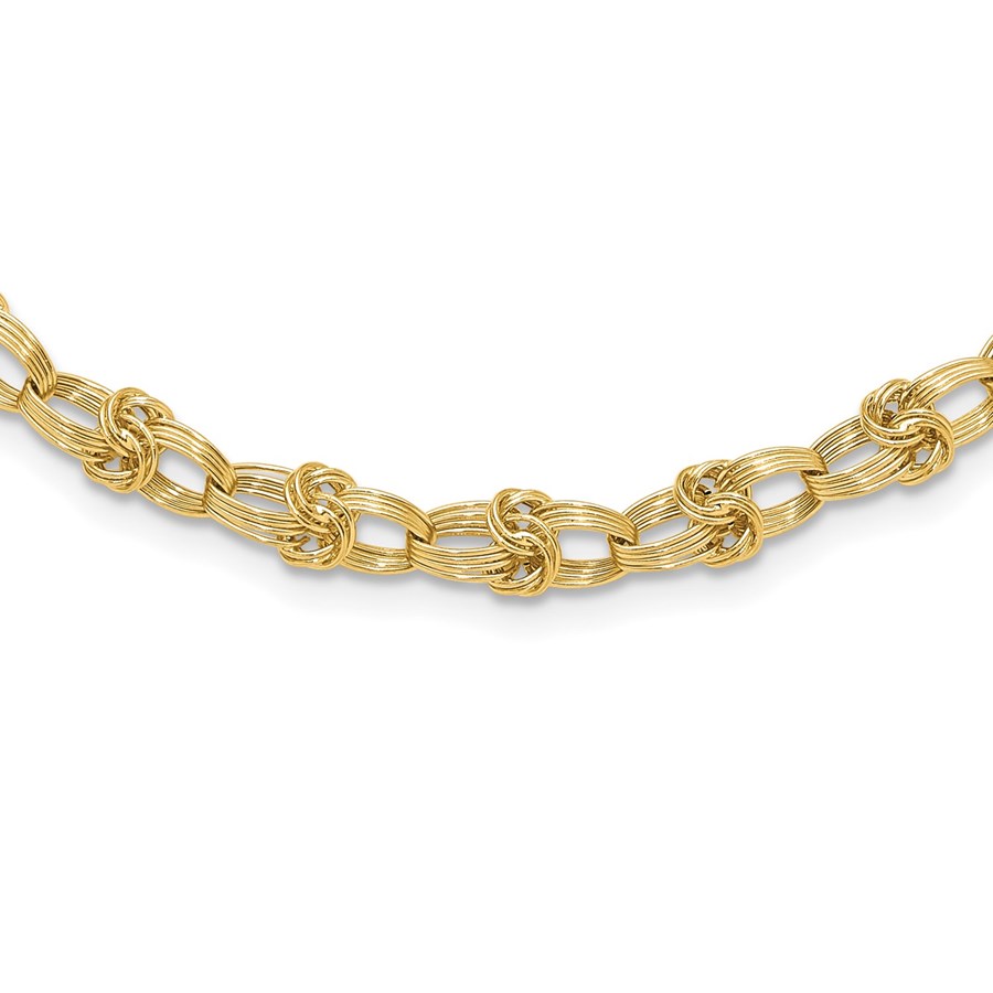 14K Yellow Gold Fancy Knot Links Necklace - 18 in.