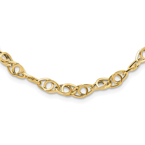 14K Yellow Gold Fancy Link 18.25inch Necklace - 18.25 in.