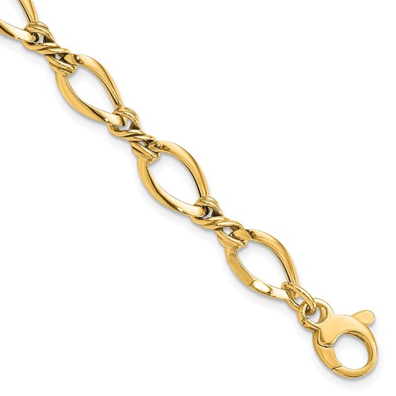 14K Yellow Gold Fancy Link 7.5in Bracelet - 7.5 in. 14K Yellow Gold Fancy Link 7.5in Bracelet - 7.5 in.