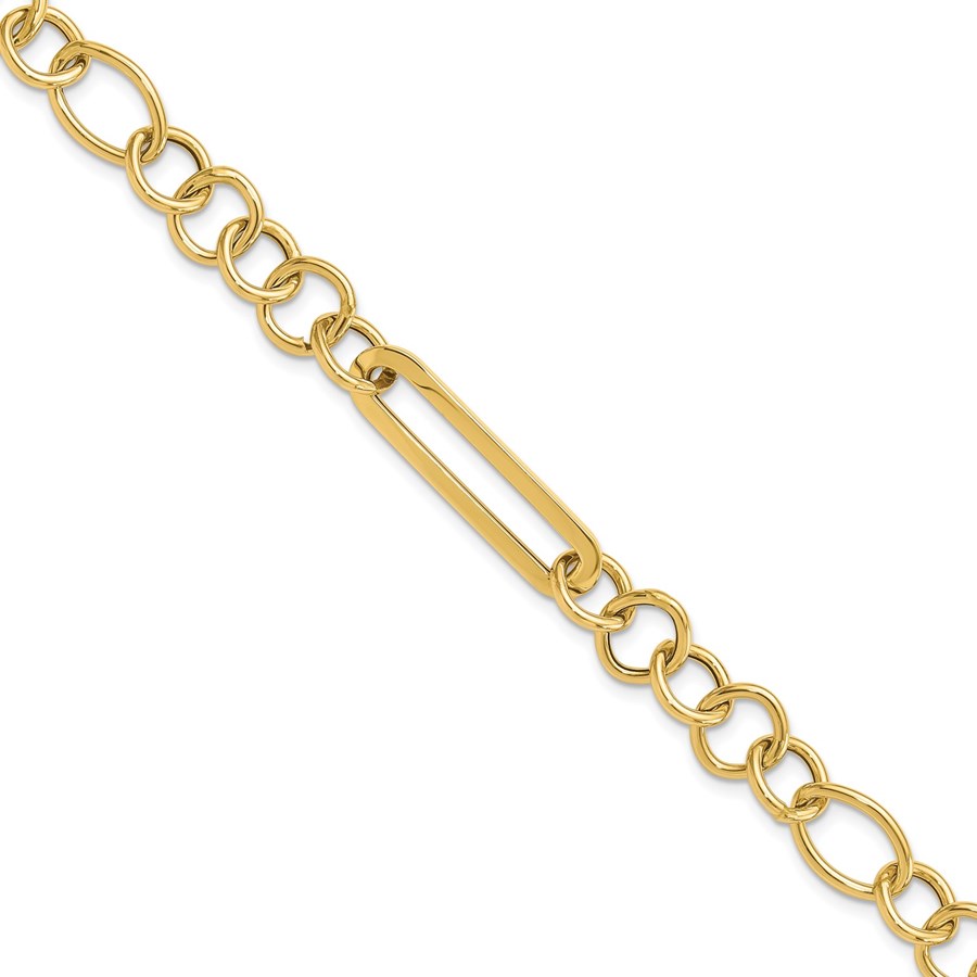 14K Yellow Gold Fancy Link 7.75 in Bracelet - 7.75 in.