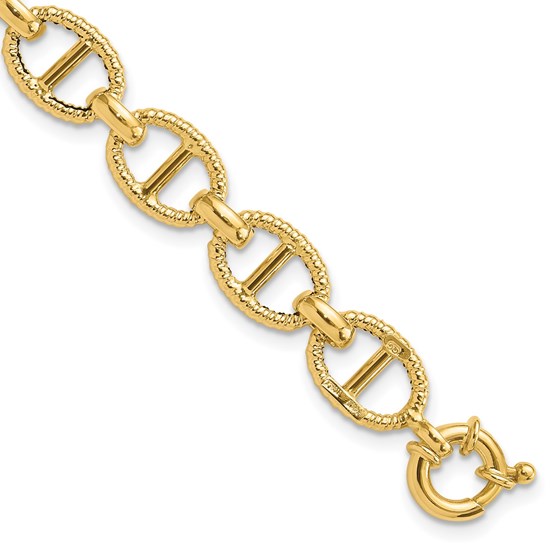 14K Yellow Gold Fancy Link Anchor 7.25 in Bracelet - 7.25 in. 14K Yellow Gold Fancy Link Anchor 7.25 in Bracelet - 7.25 in.