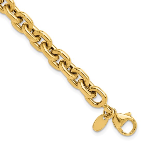14K Yellow Gold Fancy Link Bracelet - 6.8 in.