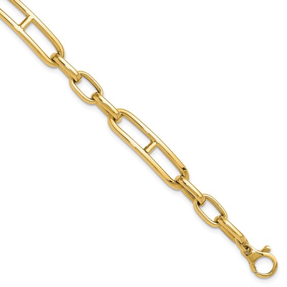 14K Yellow Gold Fancy Link Bracelet - 7.4 in. 14K Yellow Gold Fancy Link Bracelet - 7.4 in.