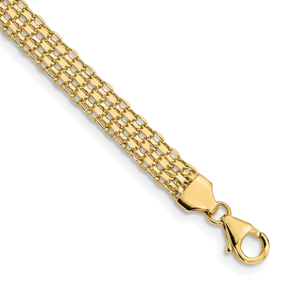 14K Yellow Gold Fancy Link Bracelet - 8.25 in.