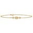 14K Yellow Gold Fancy Link Three Station 9in Anklet - 10 in.
