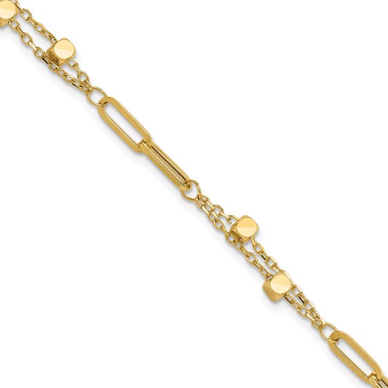 14K Yellow Gold Fancy Link with .5in ext. Bracelet - 7 in. 14K Yellow Gold Fancy Link with .5in ext. Bracelet - 7 in.