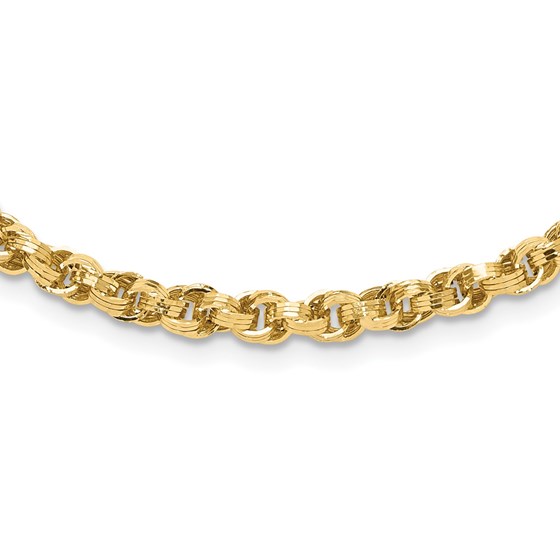14K Yellow Gold Fancy Little Link Necklace - 18 in.