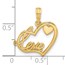 14K Yellow Gold Fancy Love and Hearts Charm - 19.6 mm
