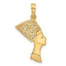 14K Yellow Gold Fancy Nefertiti Profile Charm - 28 mm