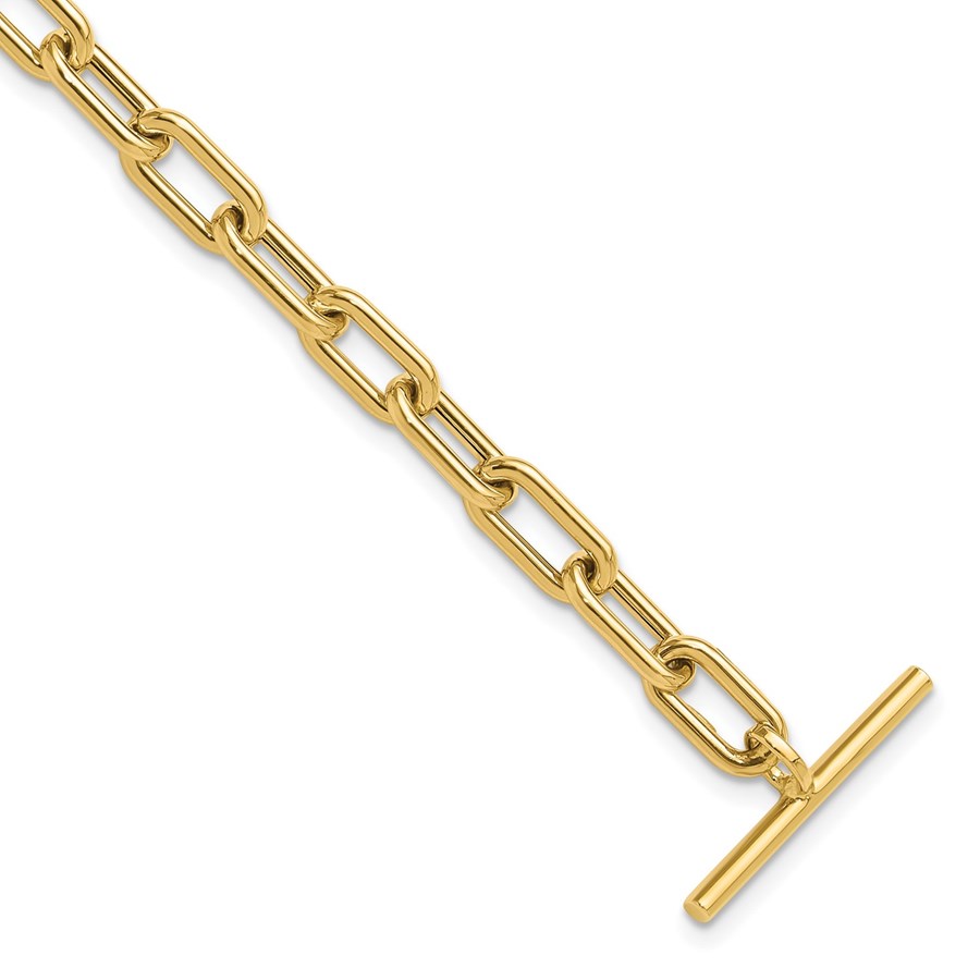 14K Yellow Gold Fancy Toggle Link Bracelet - 7.5 in.
