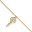 14K Yellow Gold Feather Dangle 9in Plus Anklet - 10 in.
