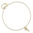 14K Yellow Gold Feather Dangle 9in Plus Anklet - 10 in.