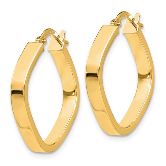 Buy 14k Yellow Gold Flat Edge Square Hoop Earrings | APMEX