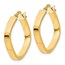 14k Yellow Gold Flat Edge Square Hoop Earrings