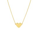 14K Yellow Gold Flat Heart Neck w/ Cable Chain - 18 in.