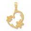 14K Yellow Gold Floral Heart Pendant - 21.1 mm