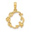 14K Yellow Gold Floral with Bird Circle Pendant - 20.9 mm