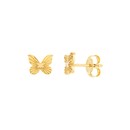 14K Yellow Gold Fluted Butterfly Stud Earring
