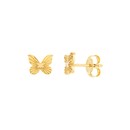 14K Yellow Gold Fluted Butterfly Stud Earring