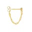 14K Yellow Gold Front To Back Bar Paper Clip N Bead Chain