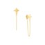 14K Yellow Gold Front To Back Cross Chain Earrings