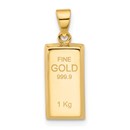 14K Yellow Gold Gold Bar Pendant - 21.9 mm