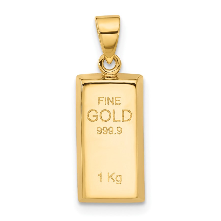 14K Yellow Gold Gold Bar Pendant - 21.9 mm
