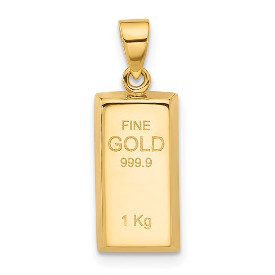 14K Yellow Gold Gold Bar Pendant - 21.9 mm 14K Yellow Gold Gold Bar Pendant - 21.9 mm