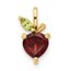 14K Yellow Gold Gold Garnet Peridot Apple Chain Slide - 12.89 mm