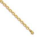 14k Yellow Gold Gold Textured Fancy Link Bracelet - 7.5 in.
