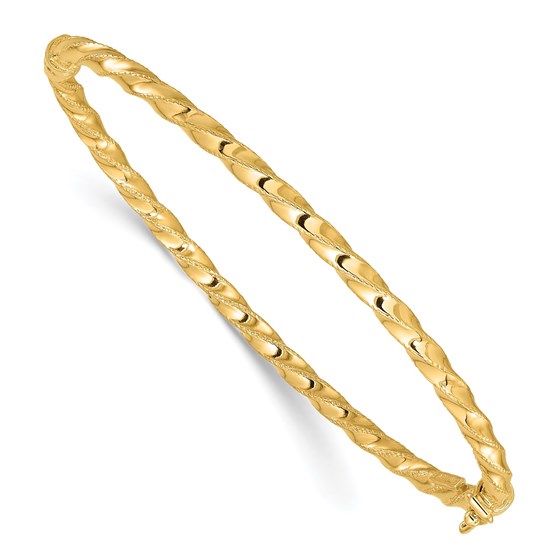 14K Yellow Gold Gold Twisted 3.20mm Hinged Bangle 14K Yellow Gold Gold Twisted 3.20mm Hinged Bangle