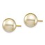 14k Yellow Gold Golden South Sea Pearl Post Earrings - 9-10 mm