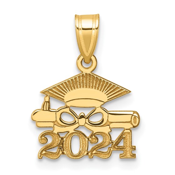 14K Yellow Gold Graduation Cap and Diploma 2024 Charm - 18.9 mm 14K Yellow Gold Graduation Cap and Diploma 2024 Charm - 18.9 mm