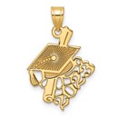 14K Yellow Gold Graduation Cap Diploma 2023 Charm - 24.4 mm