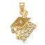 14K Yellow Gold Graduation Cap Diploma 2023 Charm - 24.4 mm