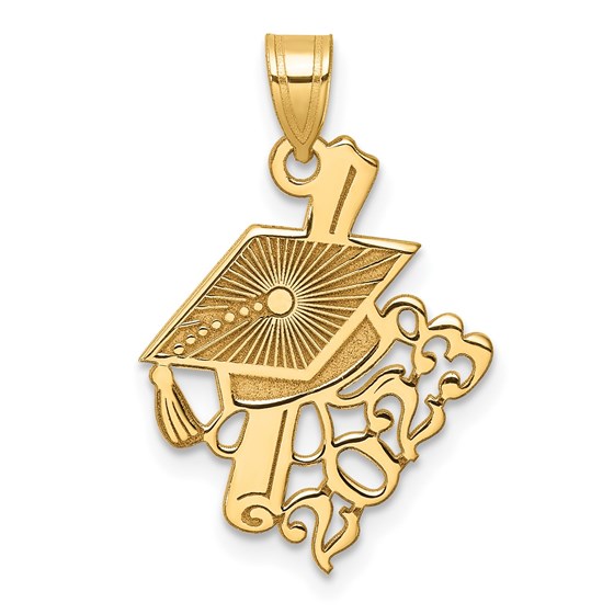 14K Yellow Gold Graduation Cap Diploma 2023 Charm - 24.4 mm 14K Yellow Gold Graduation Cap Diploma 2023 Charm - 24.4 mm