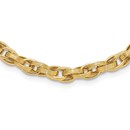 14K Yellow Gold & Grooved Fancy Oval Link Necklace - 18 in.