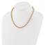 14K Yellow Gold & Grooved Fancy Oval Link Necklace - 18 in.