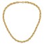 14K Yellow Gold & Grooved Fancy Oval Link Necklace - 18 in.