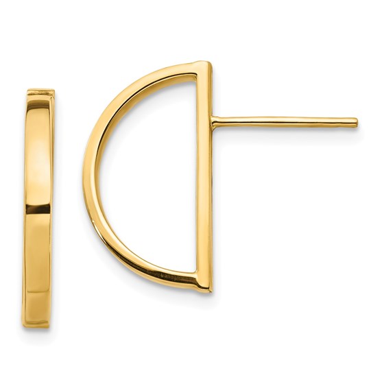 14k Yellow Gold Half Circle Post Earrings 14k Yellow Gold Half Circle Post Earrings