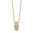 14k Yellow Gold Hamas CZ with 2 in ext Necklace - 20 in.