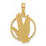 14K Yellow Gold Hand Gesture in Circle Charm - 23.2 mm