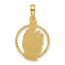 14K Yellow Gold Hand Gesture in Circle Charm - 24.25 mm