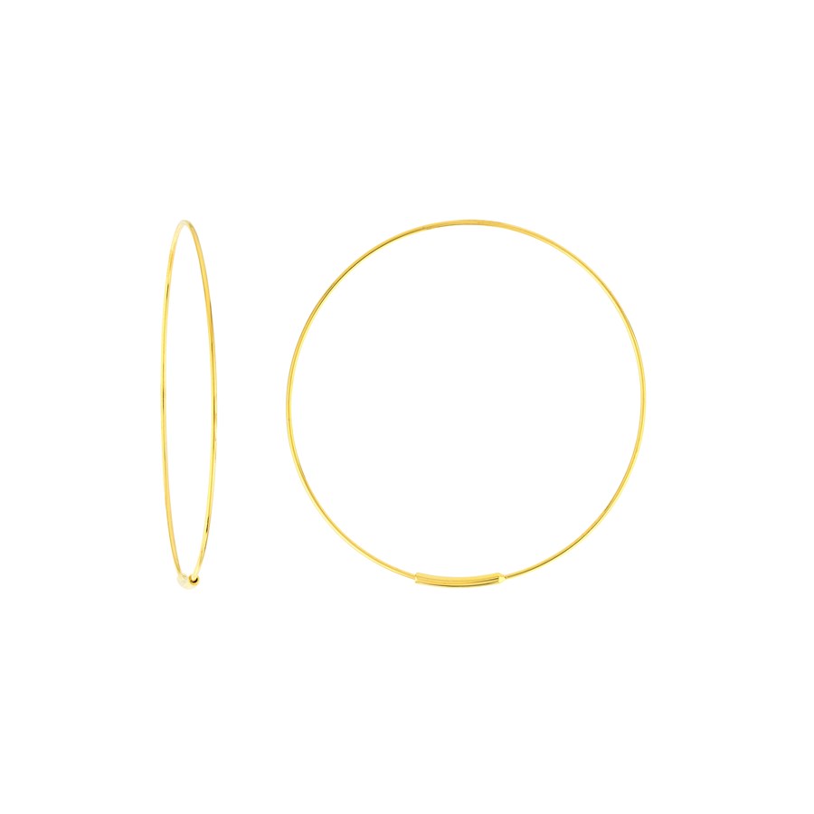 14K Yellow Gold Hawley St Endless 40 mm Wire Hoops