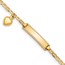 14K Yellow Gold Heart Dangle Anchor Link ID Bracelet - 5.5 in.