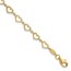 14K Yellow Gold Heart Link Bracelet - 7.5 in.