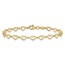 14K Yellow Gold Heart Link Bracelet - 7.5 in.