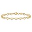 14K Yellow Gold Heart Link Bracelet - 7.5 in.