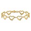 14K Yellow Gold Heart Link Bracelet - 7 in.